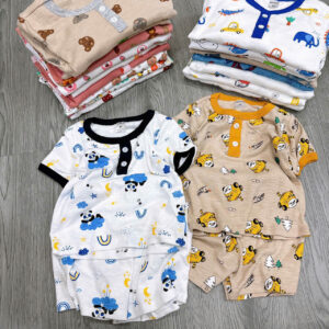 Short Set Boys Cotton Two Button Terno