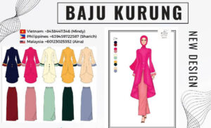 OEM Customized Malay beautiful Baju Kurung Hari Raya 2025