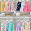 Girls Sleevesless Dress Perfect Summer Baby Dress Flowers Ruffles Sleeves